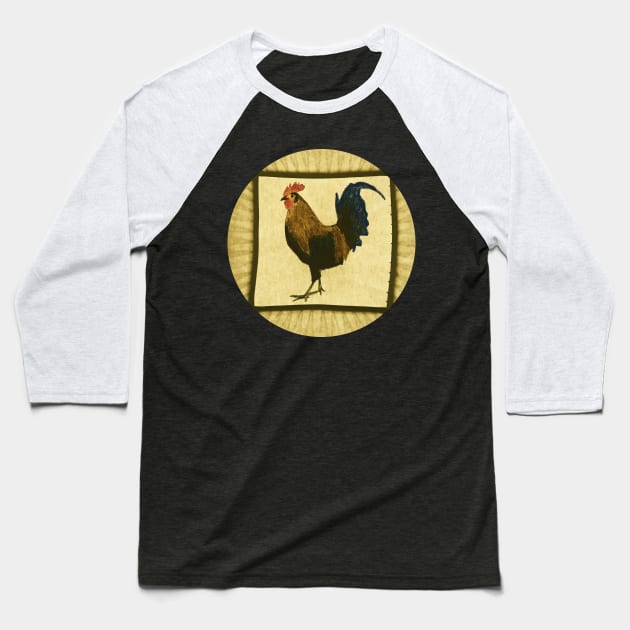 Little Red Rooster Yellow Baseball T-Shirt by Zachfan1212